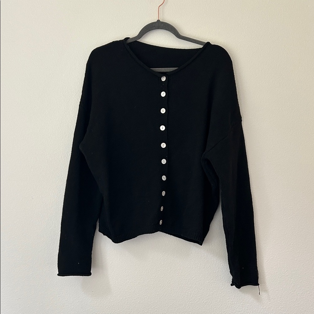 Amazon Black Button-Front Women's Cardigan Sweater